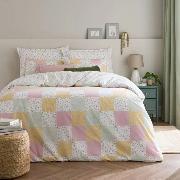 Ditsy Patchwork Duvet Cover and Pillowcase Set Dunelm
