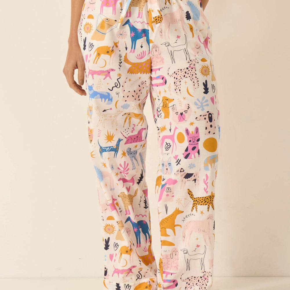 Dog Print Women's Organic Cotton Pyjama Trouser Myza