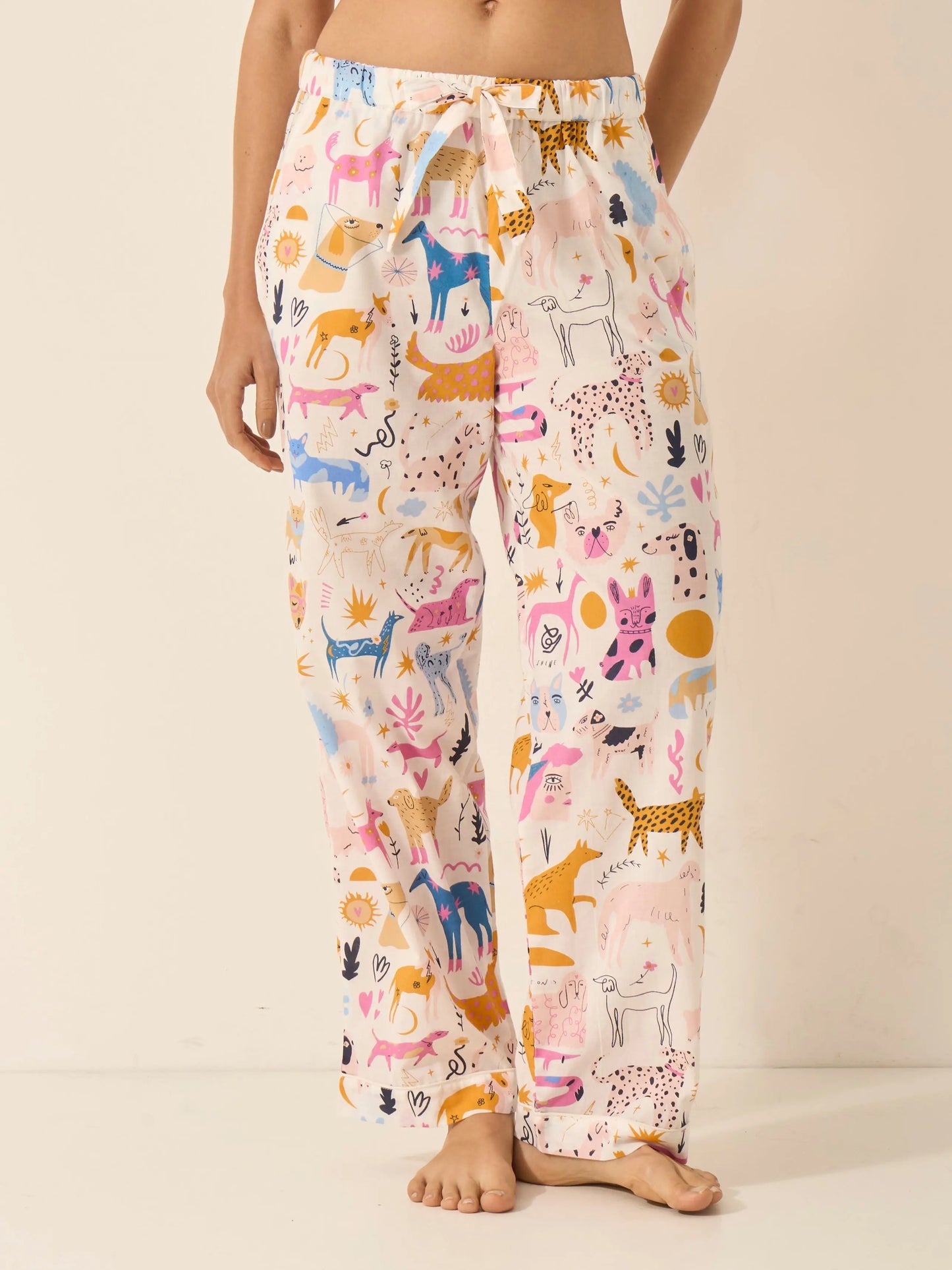 Dog Print Women's Organic Cotton Pyjama Trouser Myza