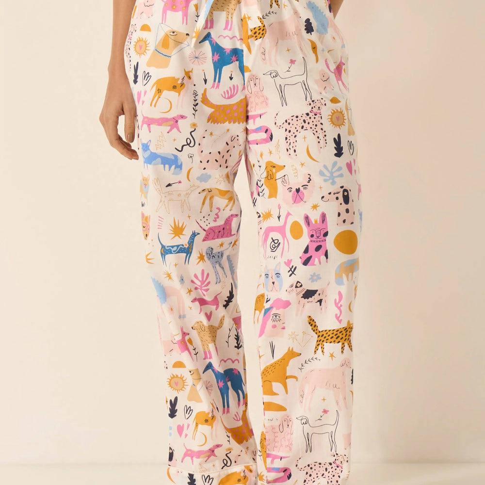 Dog Print Women's Organic Cotton Pyjama Trouser Myza