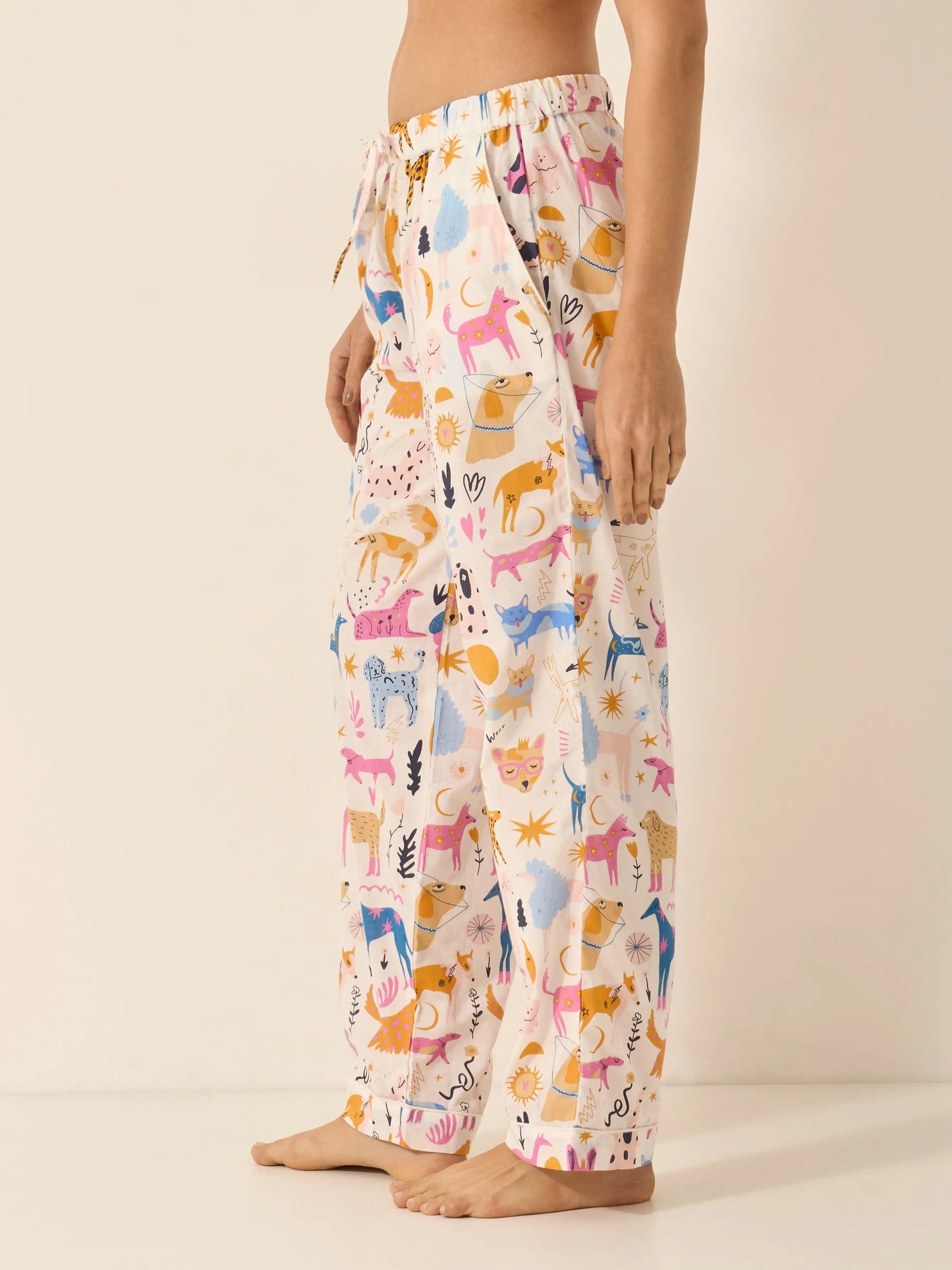 Dog Print Women's Organic Cotton Pyjama Trouser Myza