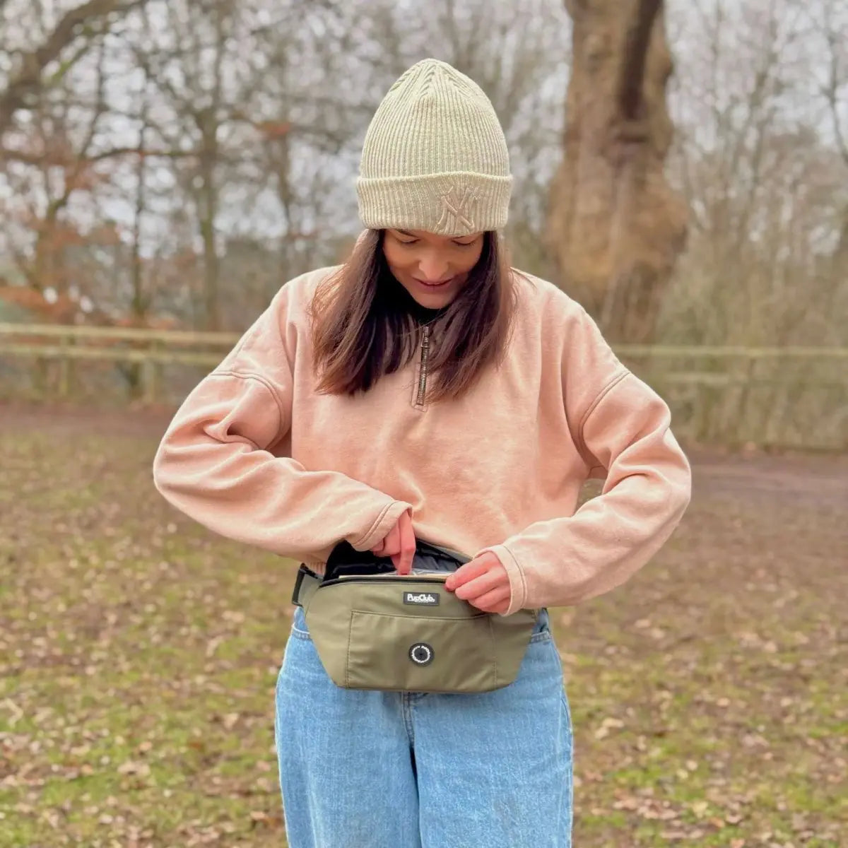 Dog Walking Bum Bag - Khaki Green PupClub Couture