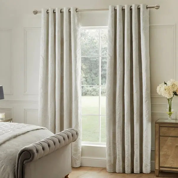Dorma Acanthus Jacquard Blackout Eyelet Curtains Dunelm
