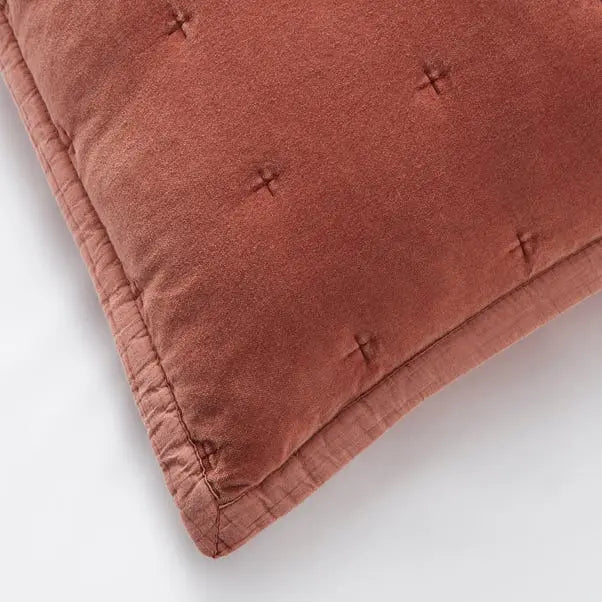 Dorma Adeena Terracotta Continental Pillowcase Dunelm