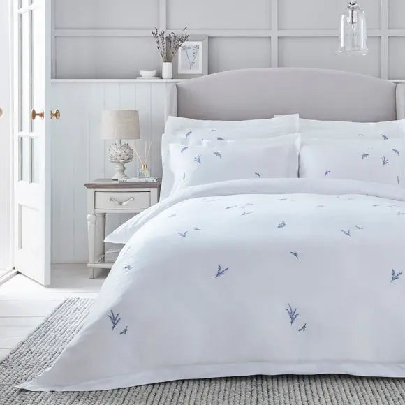 Dorma Ashmore Lavender 100% Cotton Duvet Cover and Pillowcase Set Dunelm
