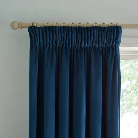 Dorma Burford Blackout Velvet Pencil Pleat Curtains Dunelm