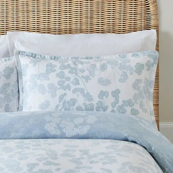 Dorma Daylesford Blue 100% Cotton Oxford Pillowcase Pair Dunelm