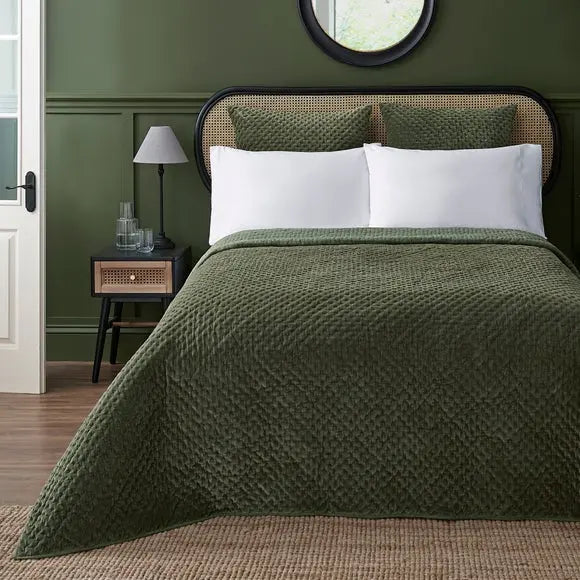 Dorma Genevieve Green Bedspread Dunelm