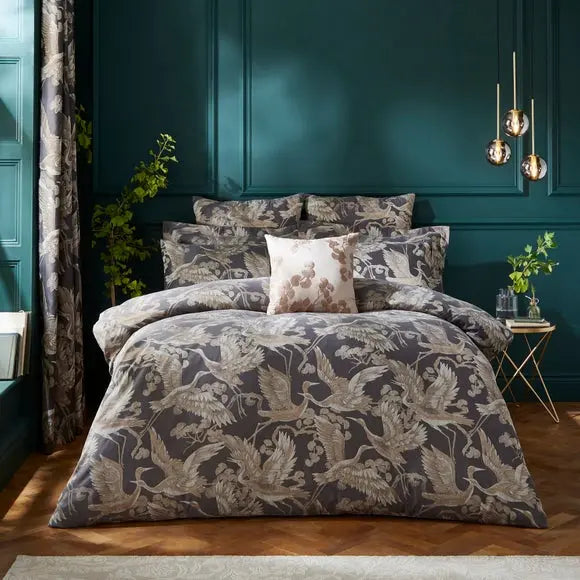 Dorma Gilded Crane Duvet Cover & Pillowcase Set Dunelm