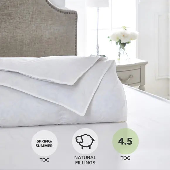 Dorma Luxurious White Goose Down 4.5 Tog Summer Duvet Dunelm