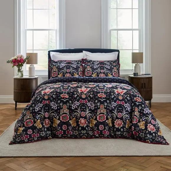 Dorma Midnight Garden Ink Duvet Cover and Pillowcase Set Dunelm