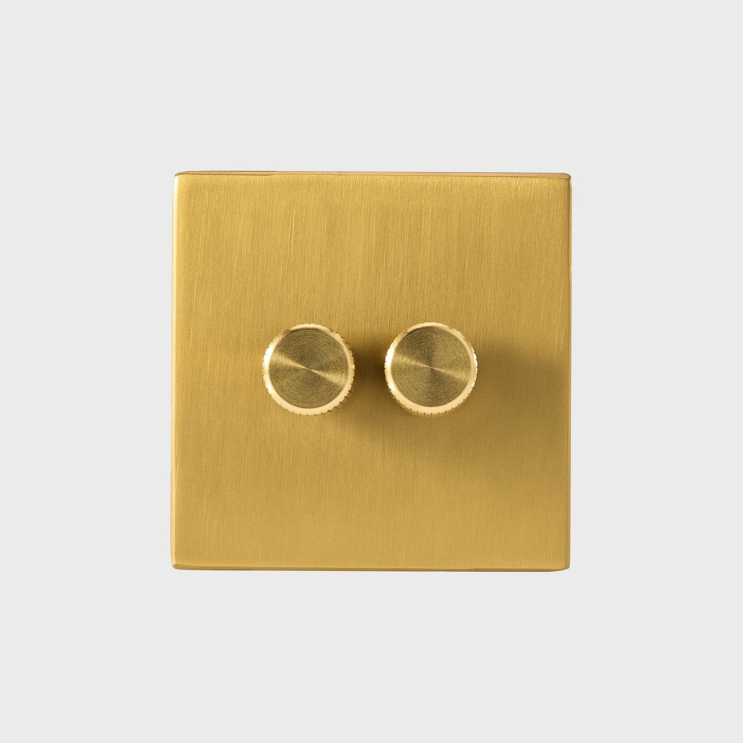 Double Rotary Wall Dimmer in Brass Tala