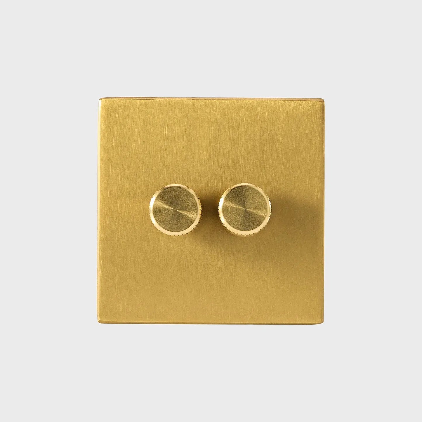 Double Rotary Wall Dimmer in Brass Tala