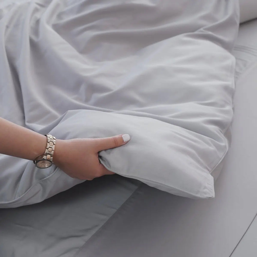 Dove Grey Ackly Bamboo Duvet Cover Sheet Story