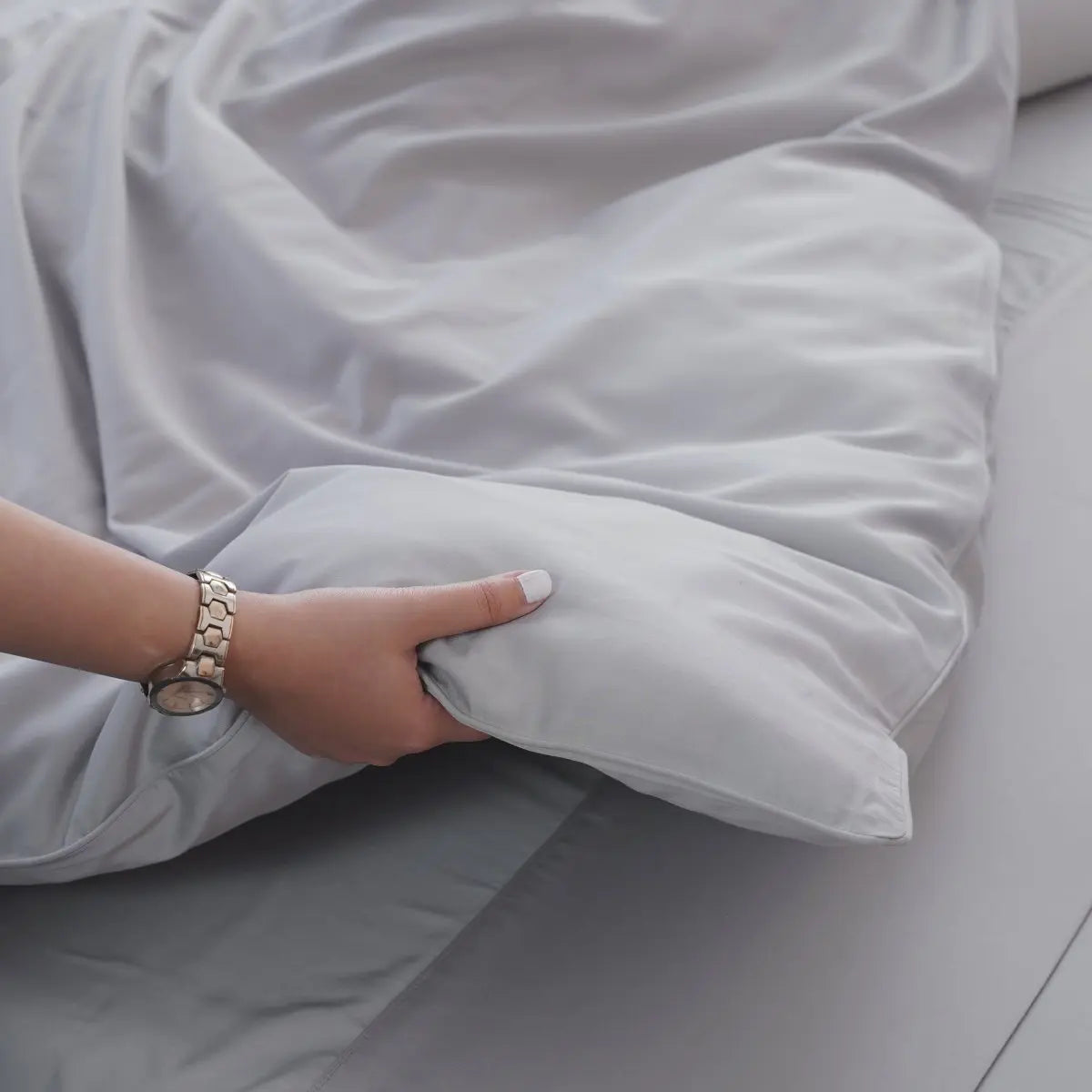 Dove Grey Ackly Bamboo Duvet Cover Sheet Story