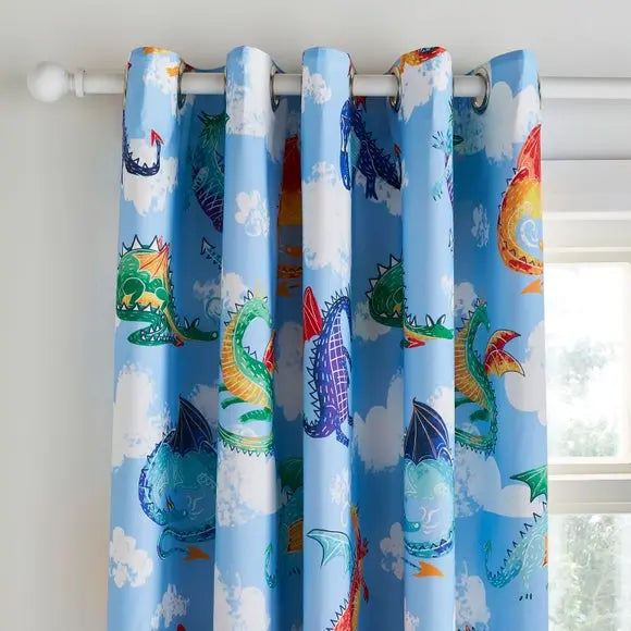 Dragons Blackout Eyelet Curtains Dunelm
