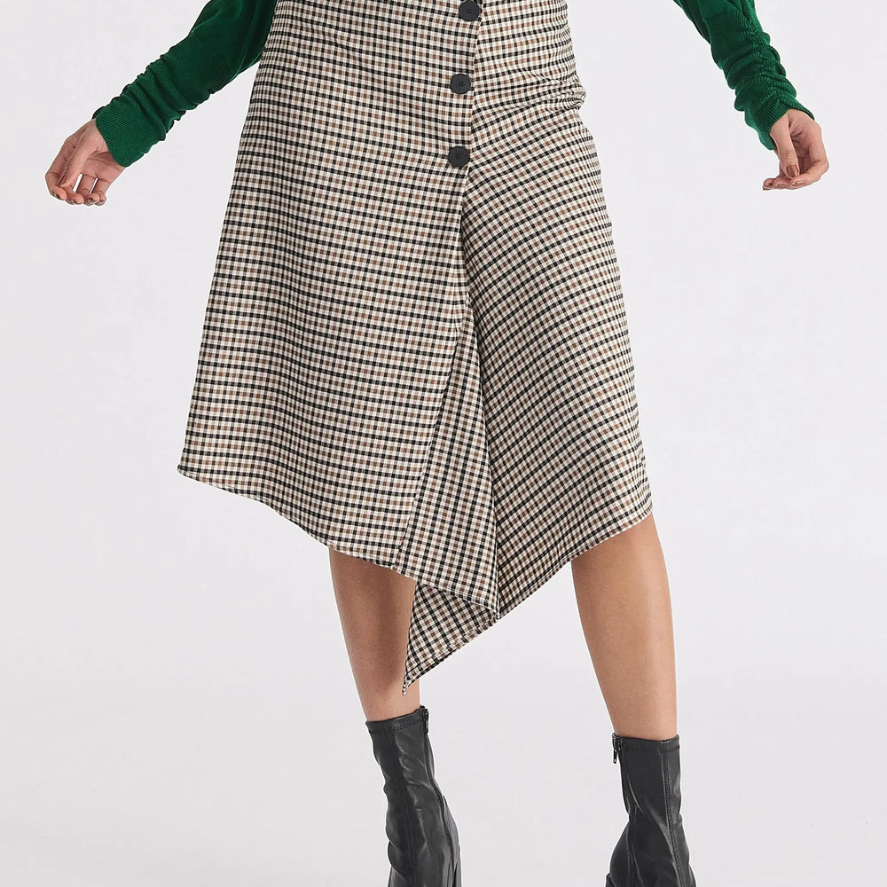 Draped Check Skirt Paisie