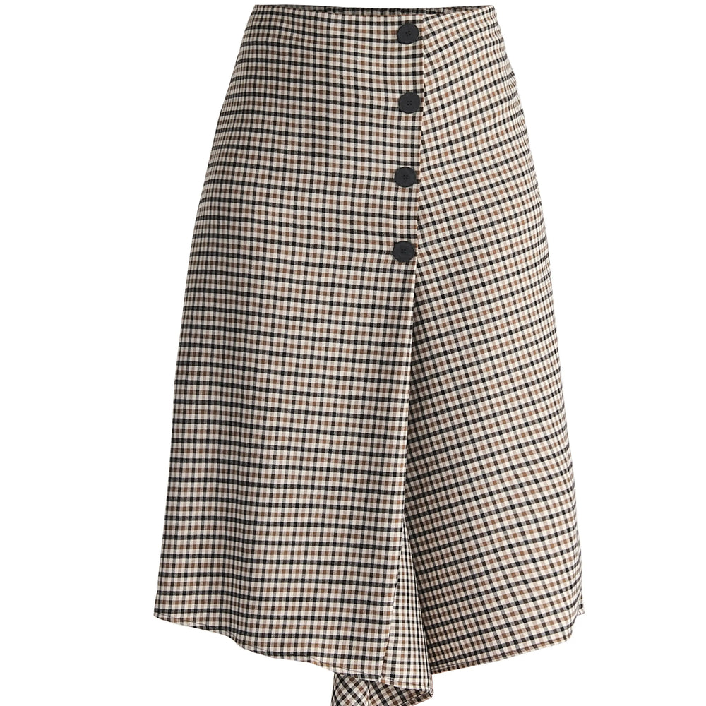 Draped Check Skirt Paisie