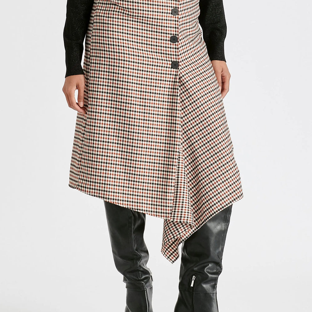 Draped Check Skirt Paisie