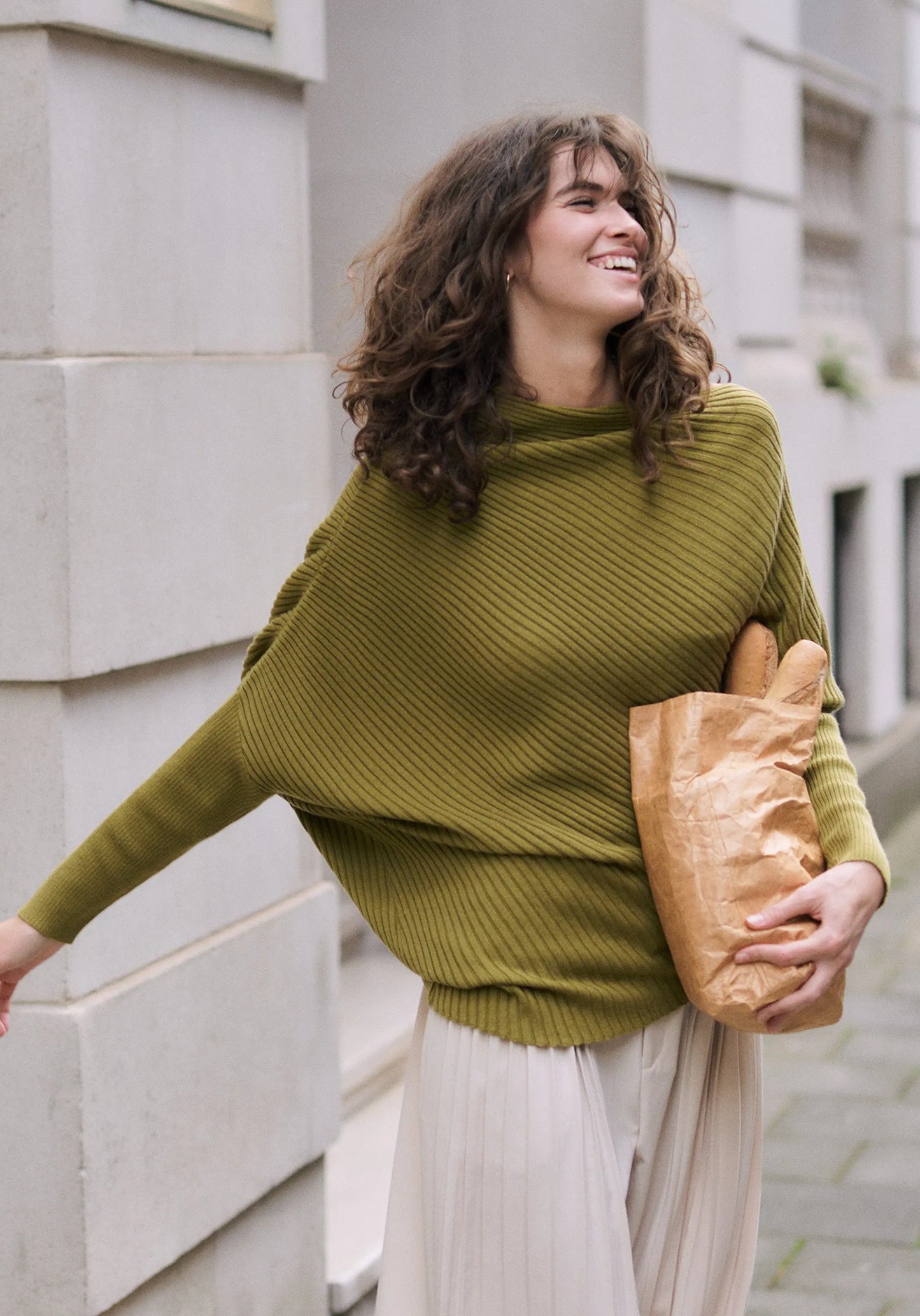 Draped Knitted Jumper Paisie