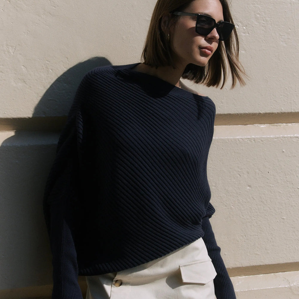 Draped Knitted Jumper Paisie