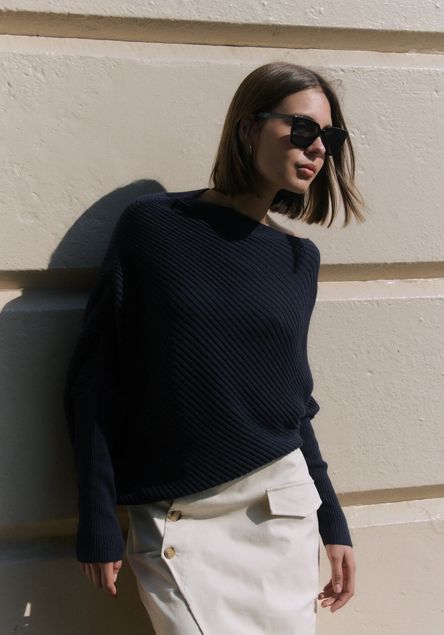 Draped Knitted Jumper Paisie