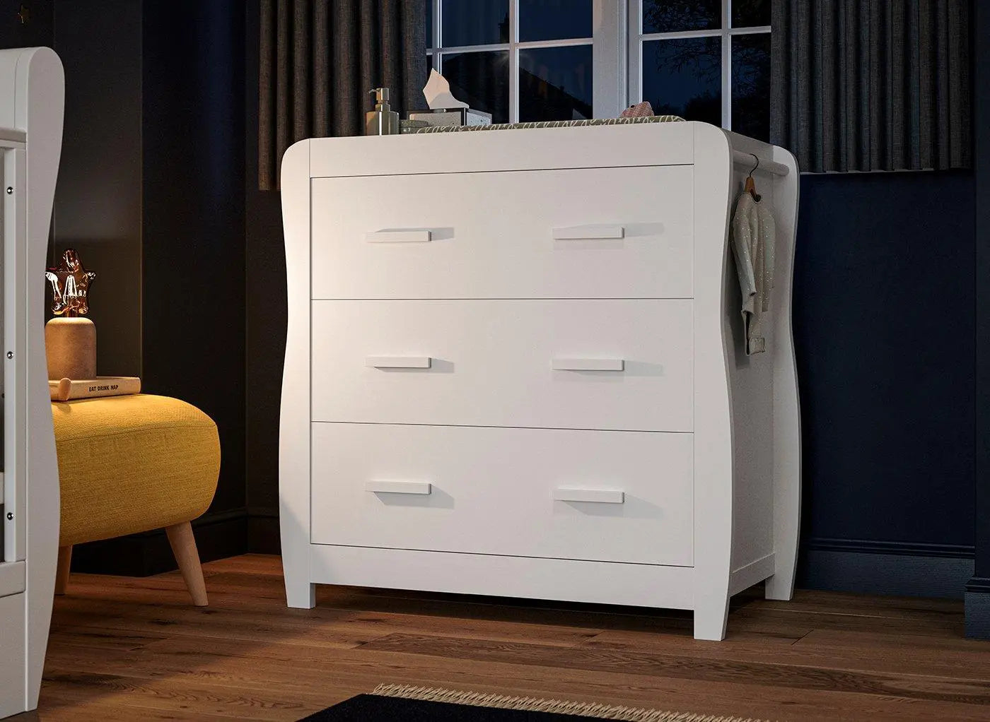 Dreams 2-in-1 Sleigh Chest & Changing Table - White Dreams