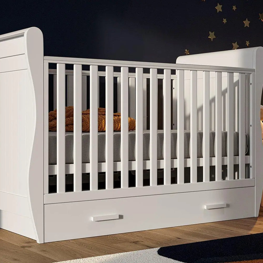 Dreams Wooden Sleigh Cot Bed - White Dreams