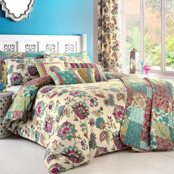 Dreams n Drapes Marinelli Reversible Duvet Cover and Pillowcase Set Dunelm