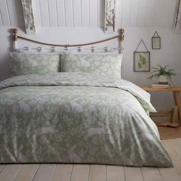 Dreams n Drapes Spring Rabbits Reversible Duvet Cover and Pillowcase Set Dunelm