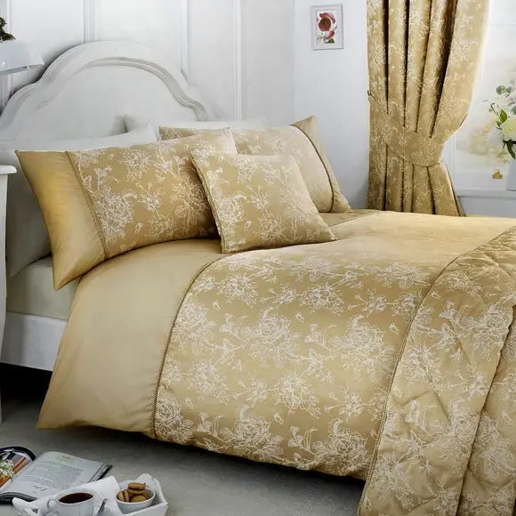 Dreams n Drapes Woven Jasmine Duvet Cover and Pillowcase Set Dunelm