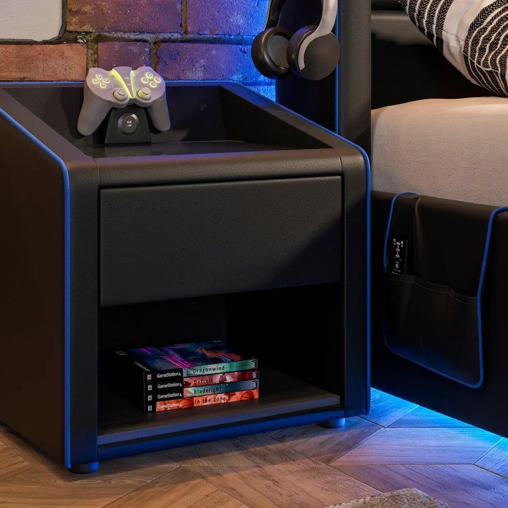 Drift Black & Blue Bedside Chest Dreams