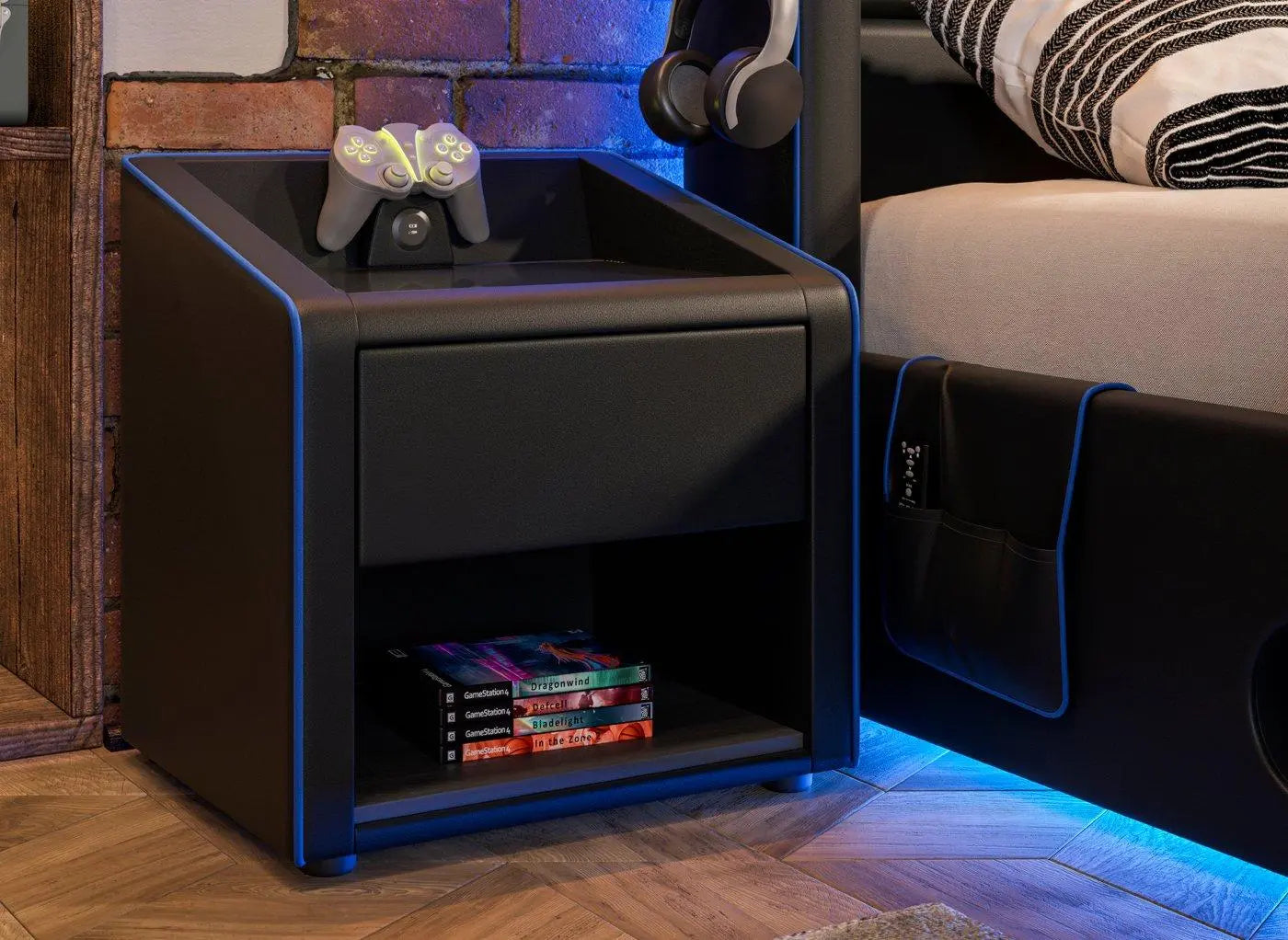 Drift Black & Blue Bedside Chest Dreams