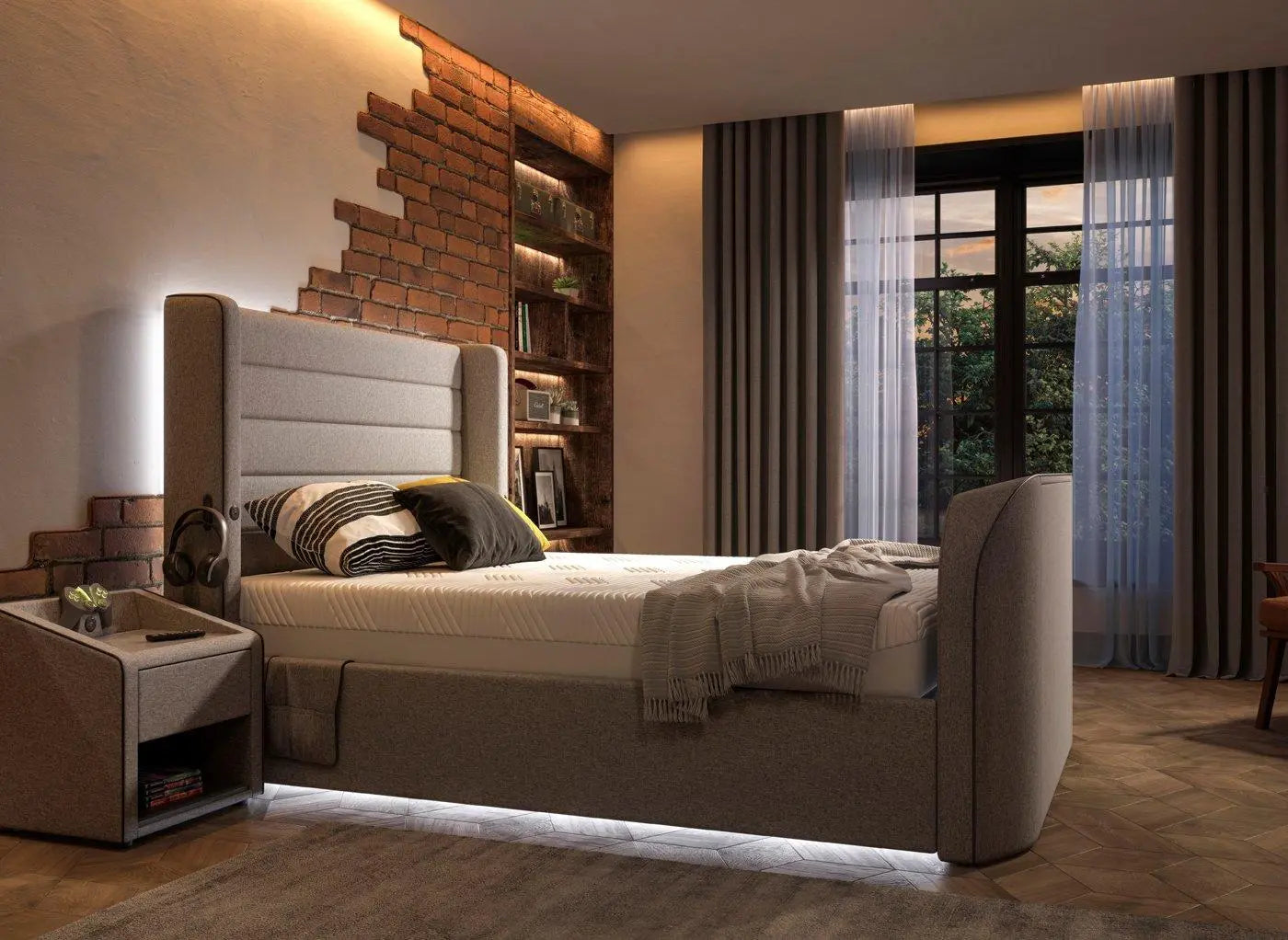 Drift Gaming Sleepmotion 200i Adjustable TV Bed Frame - Grey Dreams