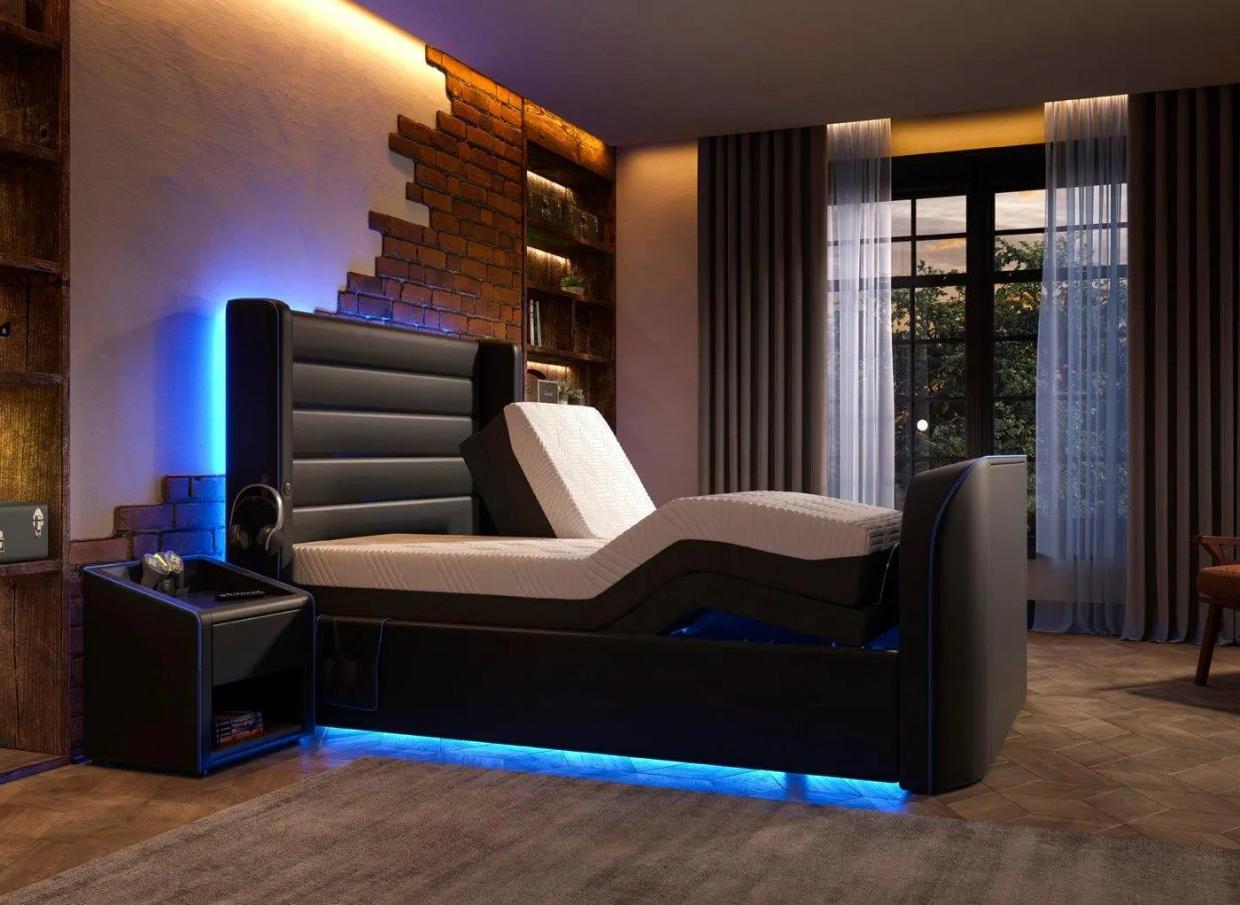 Drift Gaming Sleepmotion 200u&i Adjustable TV Bed Frame - Black Dreams
