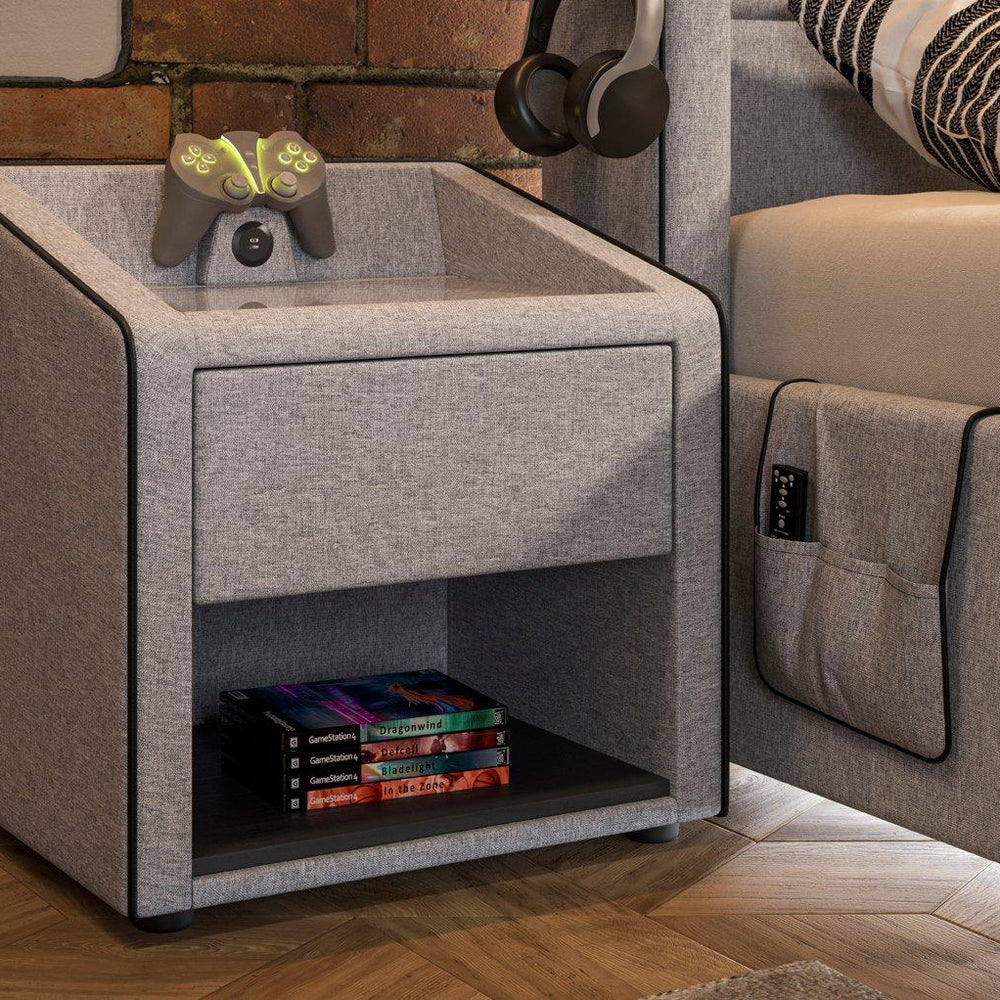 Drift Grey & Black Bedside Chest Dreams