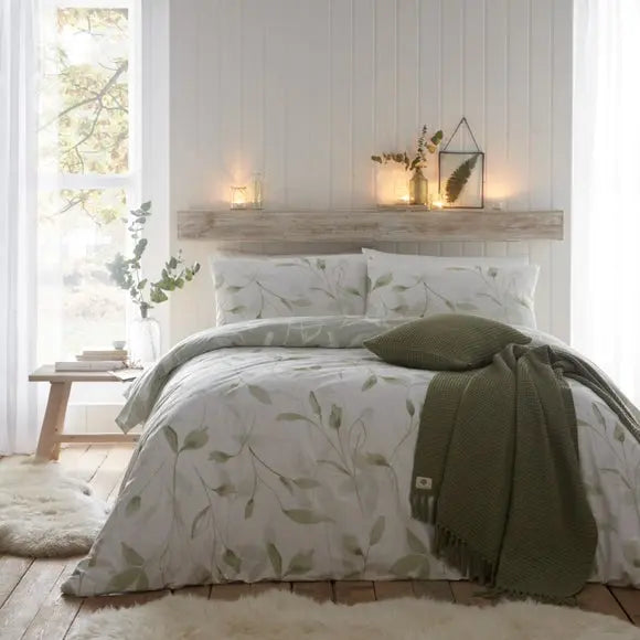Drift Home Eliza Green Duvet Cover and Pillowcase Set Dunelm