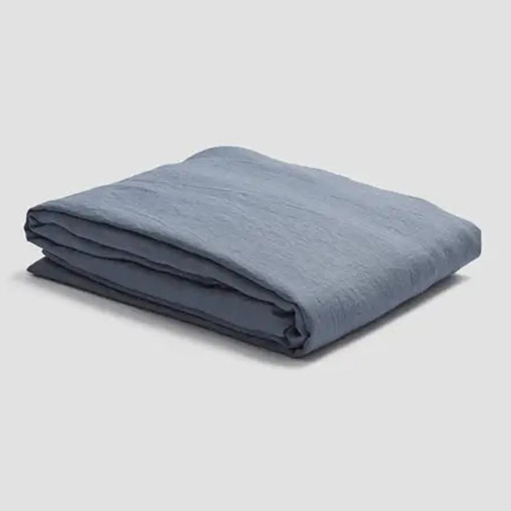 Dusk Blue Linen Fitted Sheet Piglet