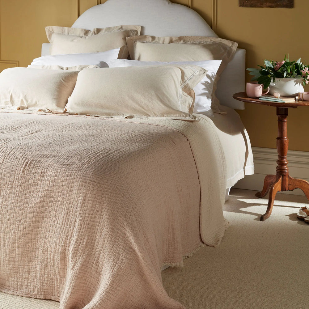 Dusty Pink Orla 100% Cotton Throw The Secret Linen Store