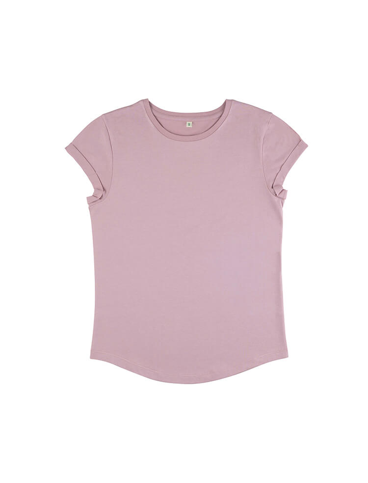 Organic Cotton Rolled Sleeve T-shirt: Womens Earth Wardrobe