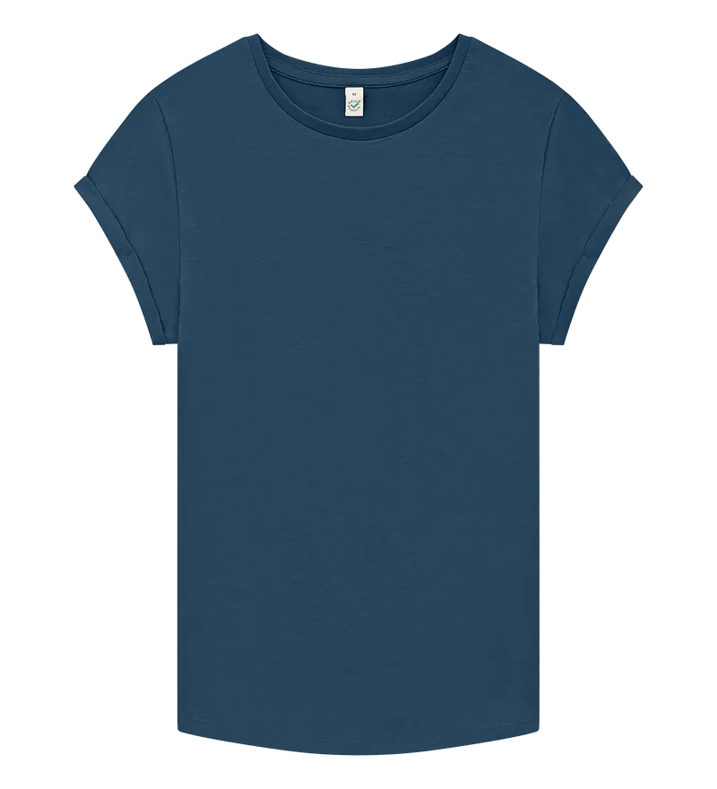 Organic Cotton Rolled Sleeve T-shirt: Womens Earth Wardrobe
