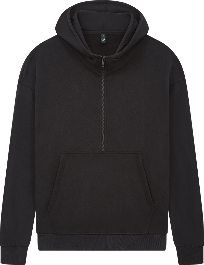 Organic Half Zip Hoodie: Unisex Earth Wardrobe