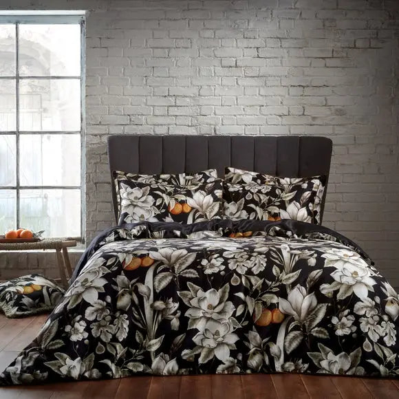 EW by Edinburgh Weavers Lavish Floral 100% Cotton Sateen Duvet Cover & Pillowcase Set Dunelm