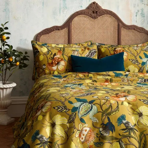 EW by Edinburgh Weavers Morton Floral 100% Cotton Sateen Duvet Cover & Pillowcase Set Dunelm
