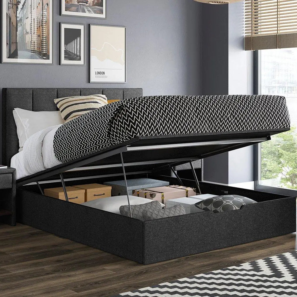 Ealing Upholstered Ottoman Bed Frame - Grey Dreams