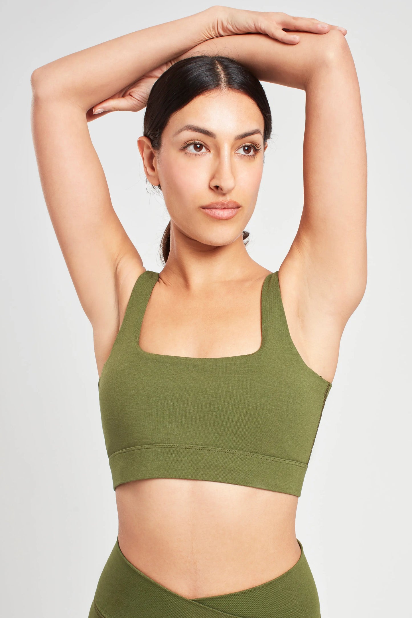 Earth Khaki Square Neck Sports Bra Sōma Sportswear