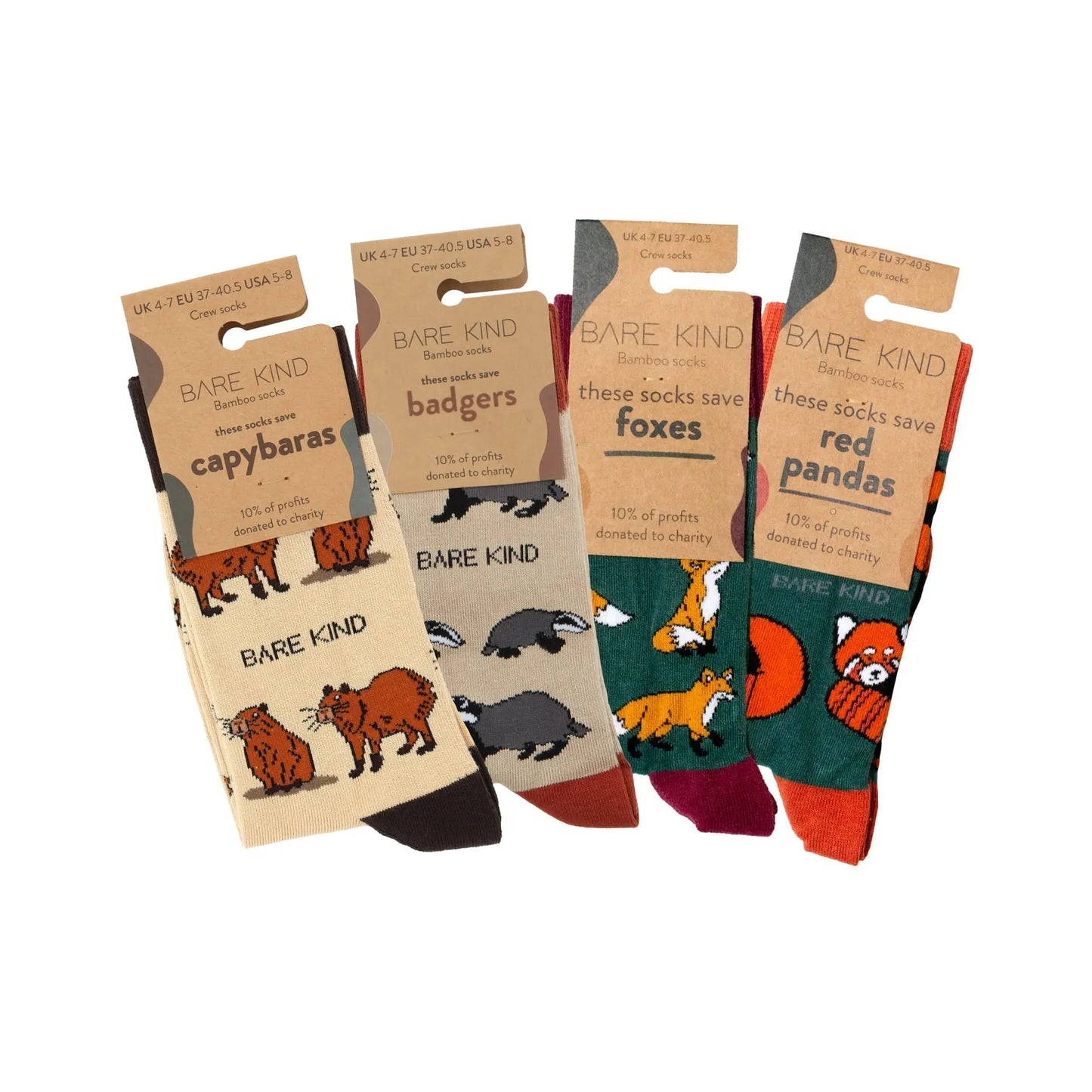 Earthy 4 Pack Bamboo Sock Set Bare Kind