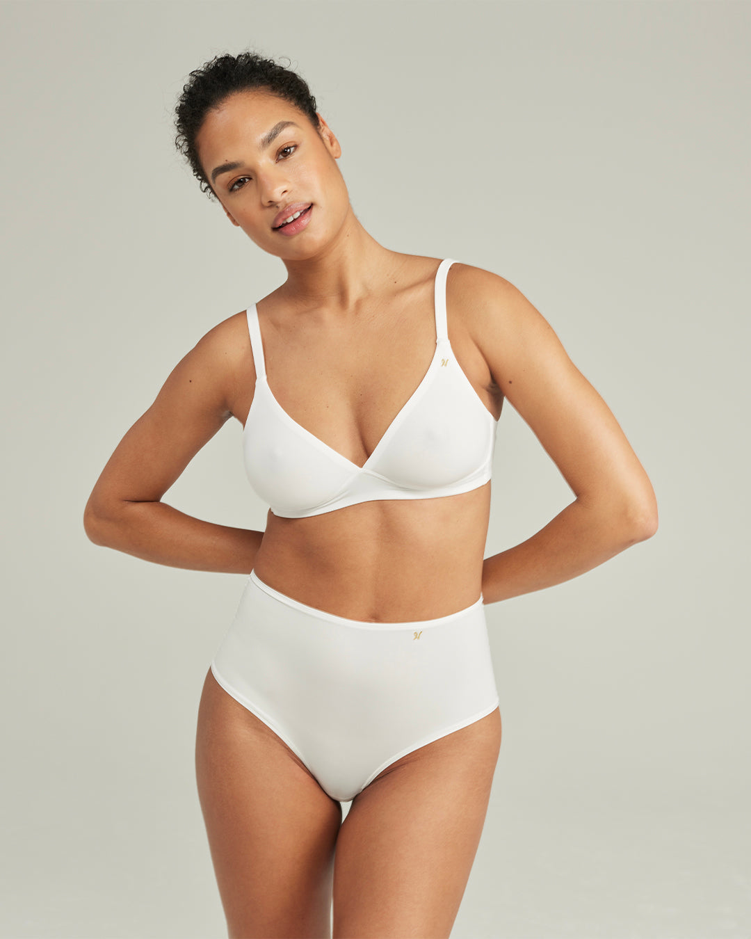 Cotton White Stretch Easy Does It Bralette Nudea