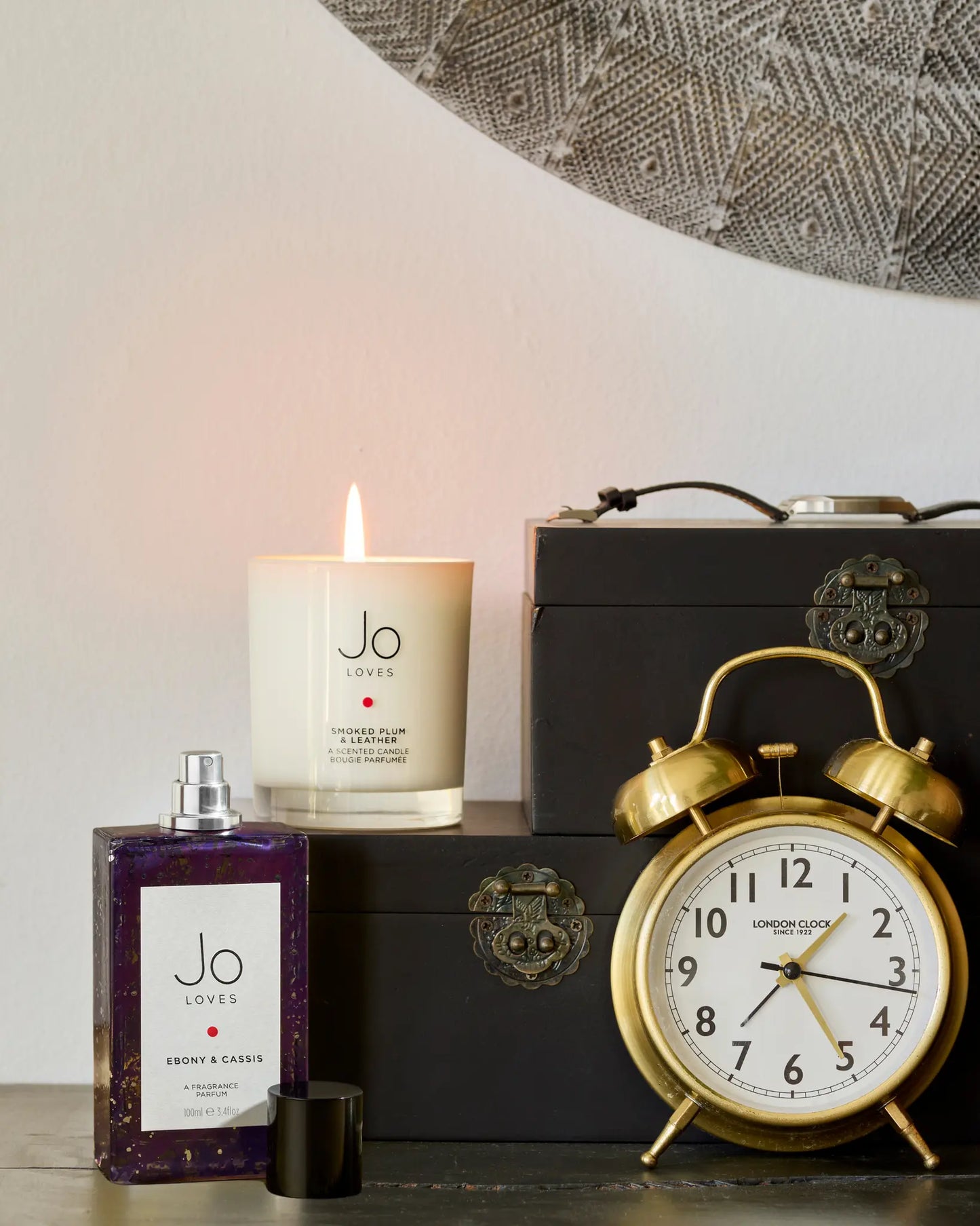 Ebony & Cassis A Fragrance and Smoked Plum & Leather A Home Candle Set Jo Loves