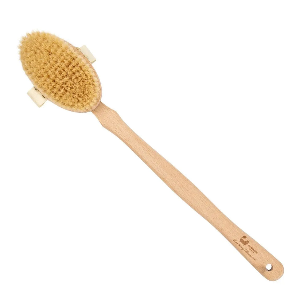 Eco Bath Natural Bristle Body Brush Detachable with Soft Bristles Eco Bath London